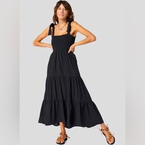 XIRENA Lorreine smoked Cottagecore Self-tie Straps Luxury 286$ Dress Size M